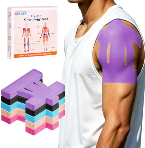Precut Kinesiology Tape for Shoulder, 10 Pcs, Purple