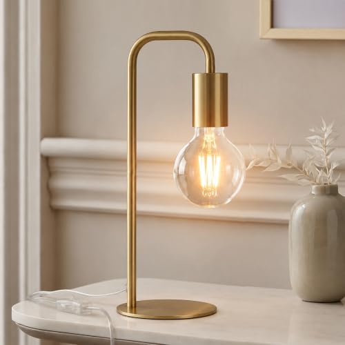 Industrial Modern Bronze Table Lamp 13.5", for Desk or Bedside