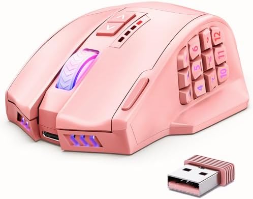 UtechSmart Venus Pro Wireless MMO Gaming Mouse 16,000 DPI Optical Sensor