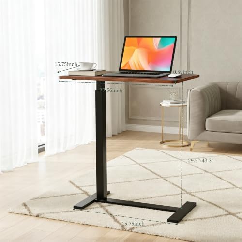 Mobile Standing Desk, Height Adjustable Laptop Desk with Hidden Casters
