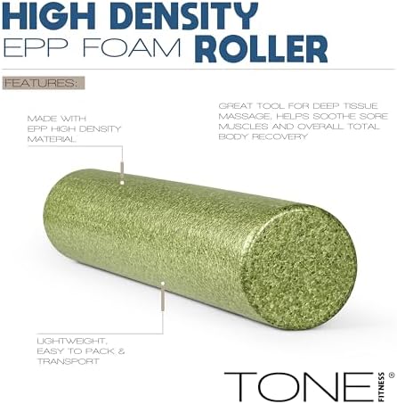 TONE Fitness Firm High-Density Foam Roller for Exercise, Massage & Recovery