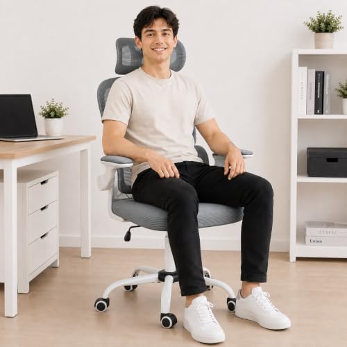 Ergonomic Mesh Office Chair, Headrest, Lumbar Support, Flip-up Arms