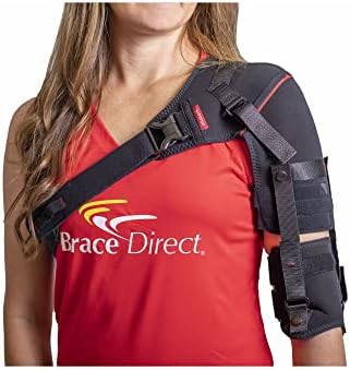 Ottobock Shoulder Stabilizer Orthosis L3670- Arm Brace for Stroke, Hemiparesis, Subluxation, Rehabilitation- Left or Right Shoulder, Black-Red, XS - Left