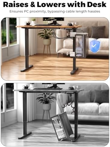 JOY worker Under Desk PC Mount for Standing Desk, Clamp-On Leg CPU Holder