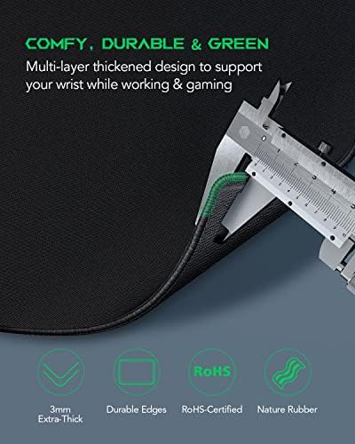 Black Shark Gaming Mouse Pad Desk Mat 47.2” x 23.6”, Oversized Large Mouse Pad, Non-Slip Mousepad, Super-Thick with Special-Textured Surface, Anti-Fray Stitched Edges, Desk Pad Manta P4