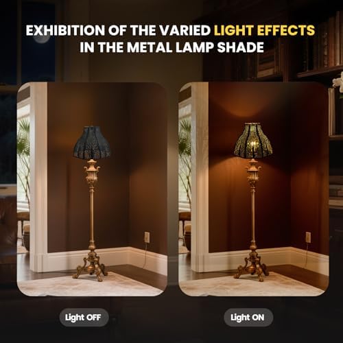 Etched Forest Large Metal Lampshade 5.32'' X 13'' X 9.5''For Floor Lamp