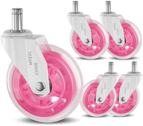 Office Chair Caster Wheels Replacement 3 Inch Roller Blade, Set of 5