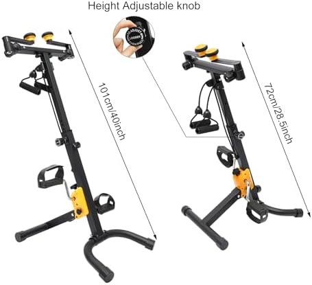 Exercise Bike, Pedal Exerciser Bicycle Hand Arm Leg Peddler Indoor Cycling Fitness Equipment with Adjustable Handgrip, Resistance and Height for Seniors Elderly Home Gym Total Body Workout
