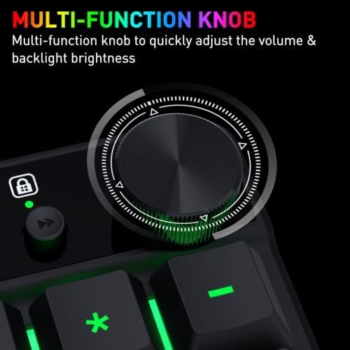 Redragon K521-E Gaming Keyboard with Knob, RGB 104 Keys Wired Keyboard