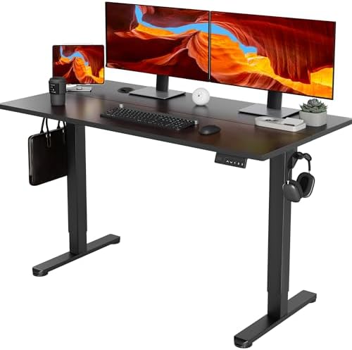 YDN 55 x 24 Inch Black Electric Standing Desk