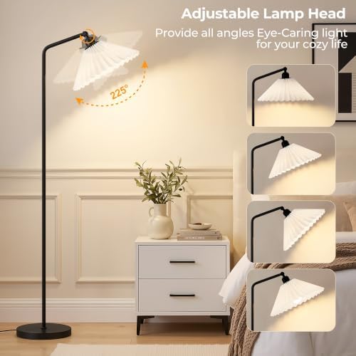 Floor Lamps for Living Room & Bedroom, 63" Modern Tall Standing Lamp, 3CCT