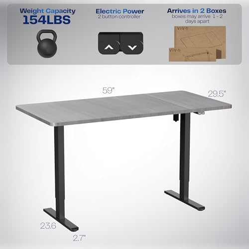 VIVO Dark Gray 60 x 30 in Standing Desk, DESK-KIT-0B6G
