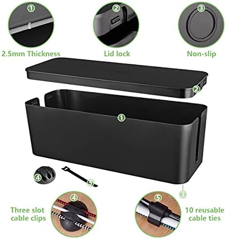 Cable Management Box, Large Cord Organizer Box to Hide Power Strip