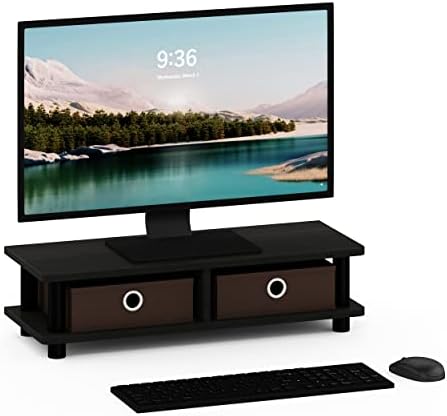 Furinno TURN-N-TUBE Toolless Monitor Stand Riser, Monitor Riser, Espresso