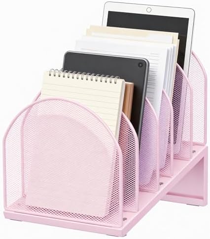 gianotter Desktop File Organizer with 5 Compartments