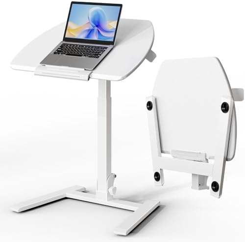 ROMOON Foldable Standing Desk with Wheels: No-Assembly, Height Adjustable