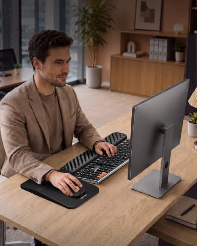 ProtoArc KP50 Ergonomic Wrist Rest for Keyboard with PU Leather, Black