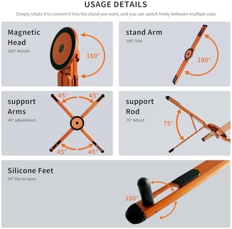 Laptop Stand - Portable Tablet Riser iPad Desk Mount, Orange
