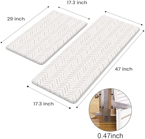 KIMODE Anti Fatigue Kitchen Mat,Cushioned Kitchen Rugs Sets of 2 Non Slip