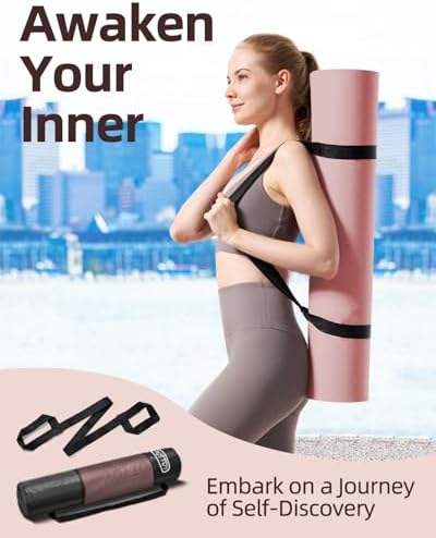 YOTTOY Yoga Mat, 72"x 32"x1/3" Extra Wide Non-Slip Exercise Fitness Yoga Mats,Eco-Friendly TPE Exercise Mats for Women Men Home Workout with Strap Bag