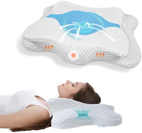 CHxxy Memory Foam Pillows, Cervical Pillow for Neck & Shoulder Pain Relief