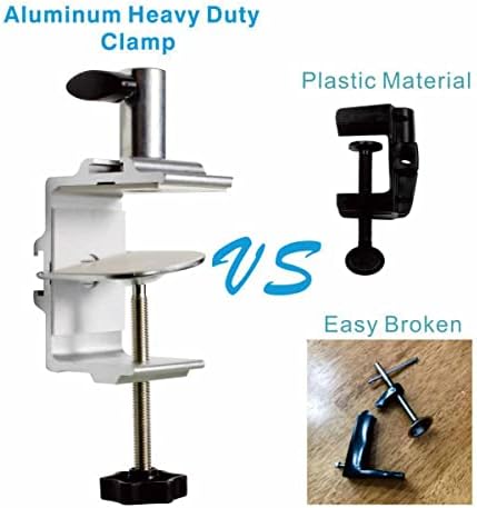 Replacement Clamp for 1/2” Base Magnifying Lamp，Desk Lamp，Magnify Lamp，Swing Arm Lamp，Phone Mount，Ipad Mount，Tablet Holder，Mic Holder (Silver)