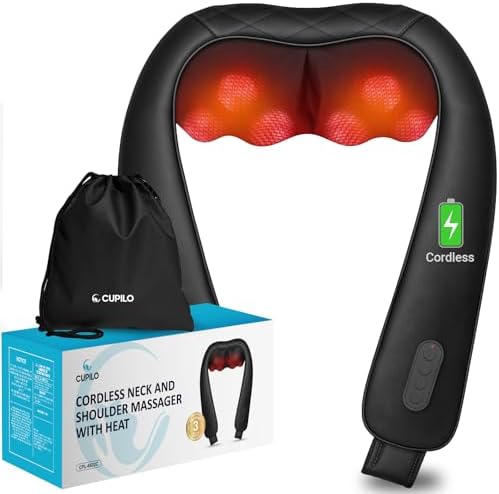 CuPiLo Cordless Neck Massager for Pain Relief Deep Tissue, FSA Eligible
