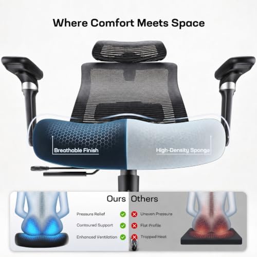 HUANUO Ergonomic Office Chair with 6D Armrests and Adjustable Seat Depth