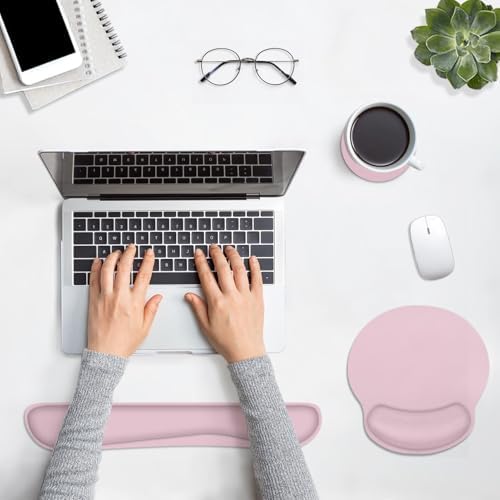 Britimes Ergonomic Mouse Pad Set with Wrist Rest, Pink