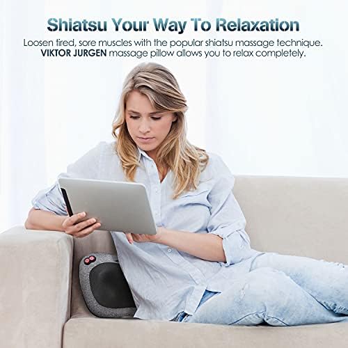 VIKTOR JURGEN Shiatsu Back Massager with Heat for Pain Relief, Gray