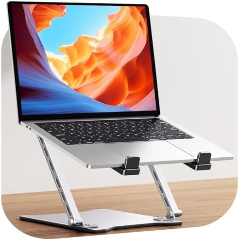 RIWUCT 2026 Laptop Stand for Desk Ultra-Slim Portable & Height Adjustable