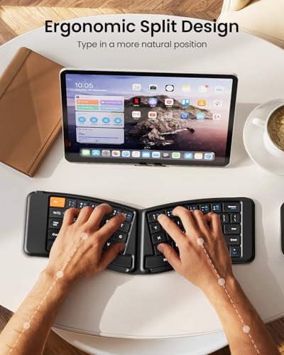 ProtoArc XK03 Ergonomic Foldable Keyboard for iPad, iPhone, Tablet, Laptop