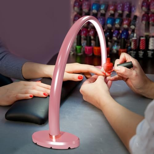Half Moon Light for Nail Desk, Moon Light Nail Tech, 20 inch Moon Lamp for Nails 3 Color Temperature for Table for Nails/Photograph/Crafts Lighting(Medium Pink)
