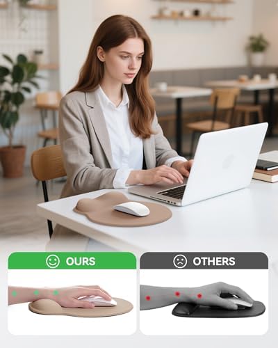 Mouse Pad with Wrist Rest for Desktop Large Ergonomic Mouse Mat(Coffee)