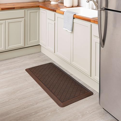 Tempur-Pedic Ultra Comfort Anti-Fatigue Lattice Copper 1' 8" x 3' 6" Kitchen Floor Mat Cushioned Ergonomic Standing Desk Mat Waterproof Non-Skid Foam