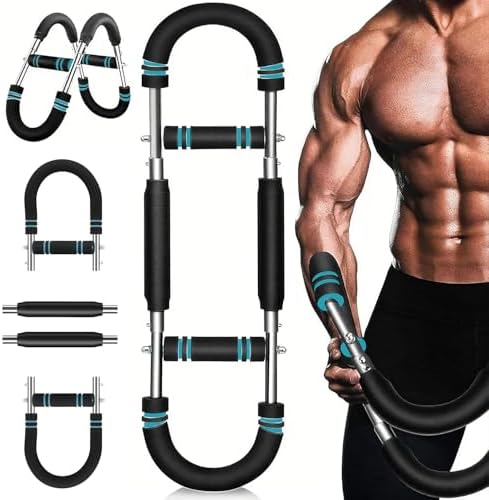 Sandpoy Twister Arm Trainer, 40-100lb Adjustable Chest Workout Equipment, Portable Chest Trainer for Men, Detachable Resistance Power Twister Bar for Home/Travel