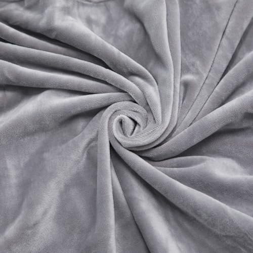 Gaming Chair Cover Set with Armrest Covers, Velvet Stretch Slipcover 1-Piece Form Fit Cover & Chair Armres Covers Included（no Chair） (Grey)