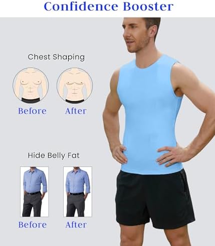 Compression Shirt Men Slimming Body Shaper Vest Crewneck Workout Tank Top