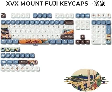 OHY Musashi keycaps,Japanese Theme 132 - Key White & Blue Custom Key Cap