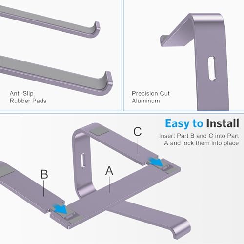 OMOTON Laptop Stand, Detachable Mount for MacBook Air/Pro Dell HP Purple