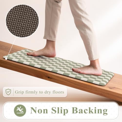 KIMODE Anti Fatigue Kitchen Mats for Floor,Farmhouse Kitchen Rugs Sets of 2