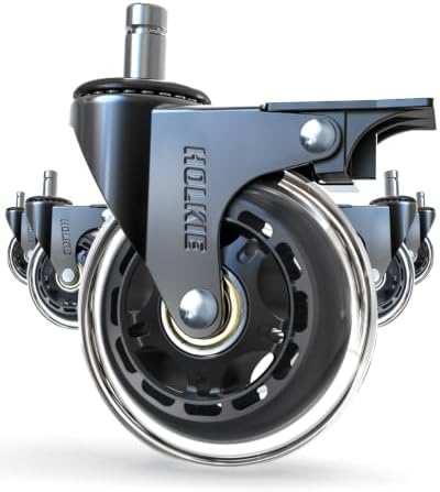 HOLKIE Office Chair Wheels Roller Blade Casters with Brake