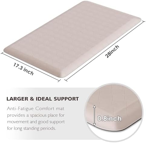HappyTrends Kitchen Floor Mat - 4/5 Inch Thick Anti-Fatigue Kitchen Rug