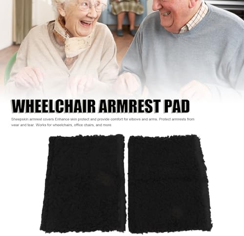 Brrnoo Sheepskin Chair Armrest Pad, Fleece Armrest Cushion for Chairs, Enhanced Comfort and Skin Protection Armrest Protector for Home or Office Use Fits Most Chairs