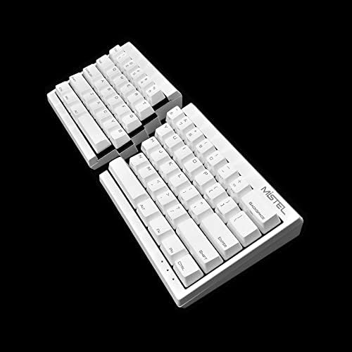 Mistel MD600 Split Mechanical Keyboard with Cherry MX Blue Switch for Windows and Mac (Programable Ergonomic Keyboard, White PBT Keycap/Case, Macro, NKRO, ASIN/US QWERTY)