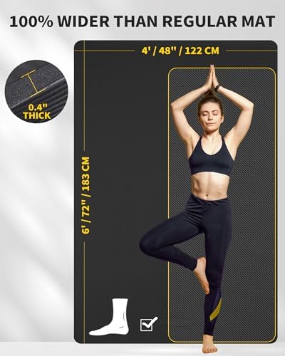 CAMBIVO 72''x48'' Large Yoga Mat, Extra Thick TPE Workout Mat