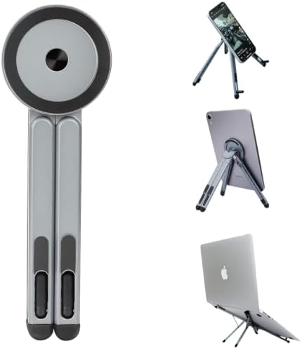 ZhaoCo 3-in-1 Foldable Magnetic Stand for Laptop, Tablet & Phone, Grey