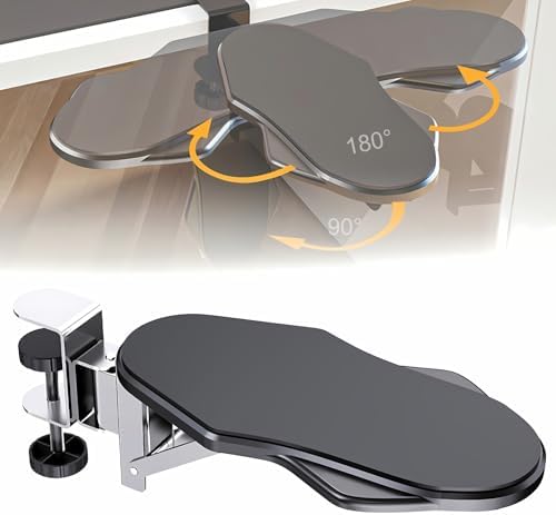 Computer Arm Rest for Desk, 180° Swivel and 90° Foldable, Black
