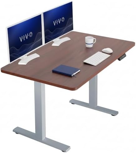 VIVO Dark Walnut 48 x 30 in Standing Desk, DESK-KIT-1G5D