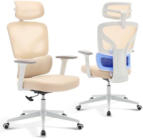 Ergonomic Office Chair Mesh – Adjustable Lumbar 3D Armrests High-Back Desk
